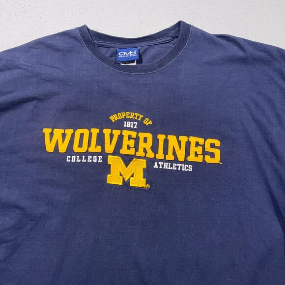 Vintage Michigan Wolverines‎ Shirt Men Large Embroidered Graphic Navy Blue - Picture 3 of 10